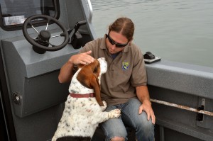 Rudy entertaining the Fish & Wildlife observer